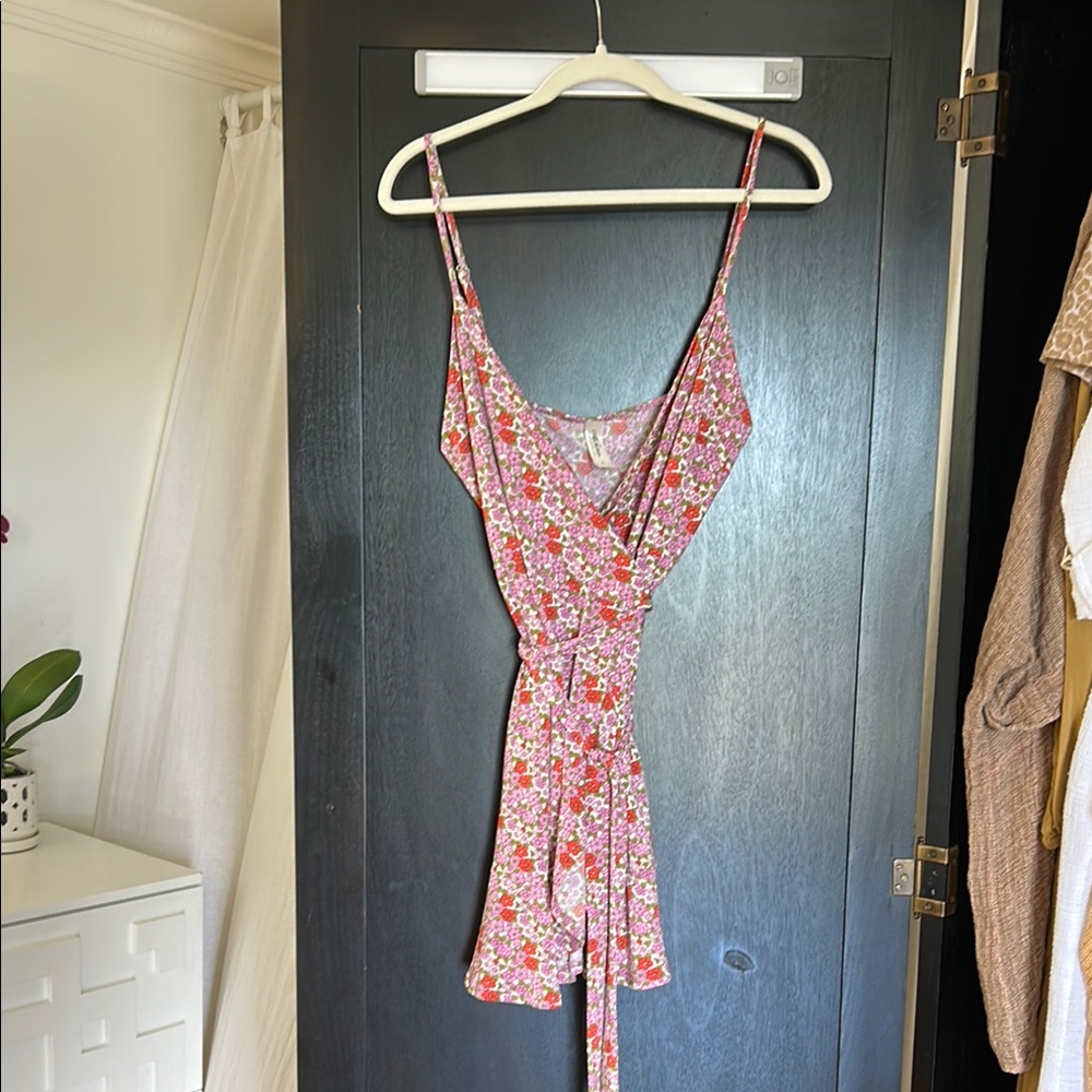 Floral Pink Sleeveless Dress